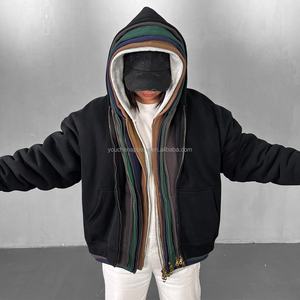 Tùy chỉnh Y2K Zip Up Hoodie Đôi dây kéo quá khổ Boxy hoodie đường phố mặc quần áo các nhà sản xuất chất lượng cao - Product Image 1