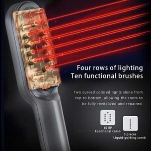 Nouveaux produits de soin du cuir chevelu : peigne lisseur massant, brosses capillaires, thérapie par lumière LED bleue, rouge et rose pour la croissance des cheveux - Product Image 4