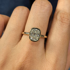 2ct Bezel Moissanite Anneaux 14k Solid Gold <span class=keywords><strong>Solitaire</strong></span> Bagues de Fiançailles Gra Certified Diamond Jewelry Moissanite Ring - Product Image 5