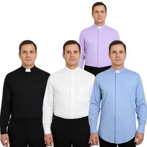 Camisa de Sacerdote Misionero de Manga Larga Personalizada, Blusa de Clérigo Multicolor para Disfraces de Halloween - Product Image 1