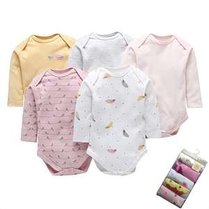 Conjunto de 5 Piezas para Bebé Recién Nacido, Primavera, Body de Manga Larga de Algodón para Niño y Niña, Romper para Bebé - Product Image 4