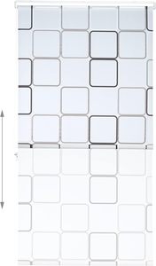 Store à enrouleur de douche carré, hydrofuge, store de bain pour le Fath et la douche Design rétro monté au plafond semi-transparent - Product Image 6