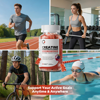 Permen Creatine Bebas Gluten OEM Suplemen Permen Creatine Pra-Latihan untuk Gym Pembentuk Otot Energi Creatine Monohydrate Gummies