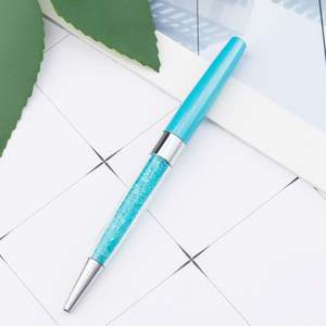 Stylo à bille en métal élégant de style ancien avec décoration en cristal, largeur d'écriture de 1,0 mm, personnalisation avec logo - Product Image 6