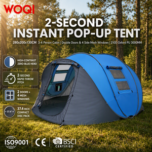 Tente dôme instantanée WOQI pour 5 à 8 personnes, grande tente familiale pour le camping, la randonnée et les pique-niques en plein air, résistante au vent et à la pluie - Product Image 1