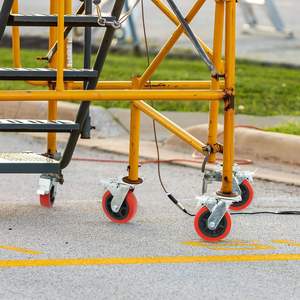 Rodízios de PVC Vermelhos de 8 Polegadas para Andaimes com Parafuso Longo e Freio para Substituição em Prateleiras e Bancadas - Product Image 6