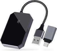 Adaptateur CarPlay sans fil Plug & Play Fuallwin avec alliage ABS+PC et connexion double WIFI+Bluetooth pour les voitures Android Auto 2015 et ultérieures