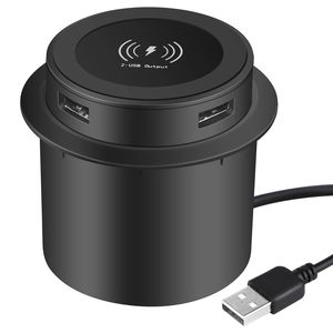 Producto de tendencia, escritorio de mesa integrado, cargador inalámbrico oculto para muebles de cafetería con 2 puertos USB retráctiles adicionales emergentes - Product Image 6