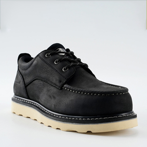 Chaussures de sécurité basses à bout en acier, bottes de travail en cuir véritable pour hommes, légères, antidérapantes, chaussures de protection industrielles - Product Image 5