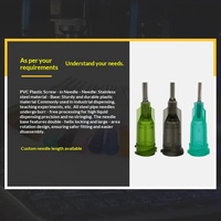Embouts d'aiguilles de distribution de 1/4 pouce en acier inoxydable avec moyeu en plastique, embout de seringue plat et émoussé fileté, précision industrielle 14G-34G