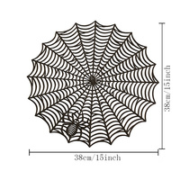 Set de table rond en PVC toile d'araignée Halloween, découpé ajouré, résistant à la chaleur et imperméable, pour décoration de table de fête d'Halloween