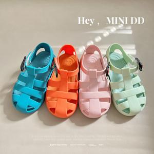 รองเท้าแตะเด็กแบบเรียบ พีวีซีเนื้อแมท  ไซส์ 20-32 สำหรับฤดูร้อน เด็กชาย เด็กหญิง  แบบกลาดิเอเตอร์  วัสดุเจลลี่ - Product Image 2