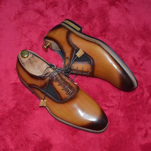 2025 Design Oxford <b>Elastic</b> Band Comfortable Top-Grain Cowhide Business Formal Men's Handmade Leather Shoes Height Increasing - Product Image 3