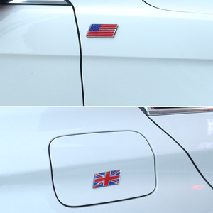 Insignias de emblema de coche de bandera americana autoadhesiva de Metal personalizado, pegatina de coche metálica 3D esmaltada con logotipo personalizado - Product Image 3