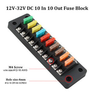 Bloc de fusibles à lame 10 voies pour entrées et sorties, support de fusibles pour fusibles ATC/ATS/287/257 pour automobile, camion, bateau, marine, camping-car - Product Image 4