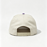 Topi Baseball Dua Warna Ungu dengan Motif Daun Palem Tropis, Topi Liburan Pantai Model High Crown, Topi Kasual Surfing Snapback yang Dapat Disesuaikan