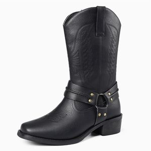 <span class=keywords><strong>Stivali</strong></span> in Pelle Casual da <span class=keywords><strong>Uomo</strong></span> con <span class=keywords><strong>Tacco</strong></span> <span class=keywords><strong>Alto</strong></span>, Taglie Grandi, Stile Trendy, Minimalista e Retrò, <span class=keywords><strong>Stivali</strong></span> in Pelle a Metà Polpaccio per <span class=keywords><strong>Uomo</strong></span> - Product Image 3