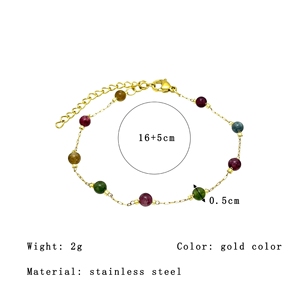 Pulsera de Piedra Natural Original Nueva 2026 al por Mayor, Cadena de Acero Inoxidable con Baño de Oro de 18K, Joyería Minimalista y Delicada - Product Image 2