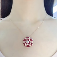 OEM ODM 925 Sterling Silver Natural Ruby Holiday Celebration Engagement Token Luxury Jewelry Wedding Anniversary Gift