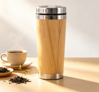 Mug de voyage isotherme en acier inoxydable, logo personnalisé gravé au laser, cadeau écologique, portable, pour le camping, le bureau, l'extérieur, tasse à eau