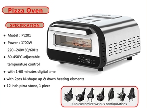 Forno Elettrico per Pizza da 12 Pollici, Digitale, per Pizza Napoletana, Sottile e Croccante, in Teglia, Stile New York, Surgelata - Product Image 3