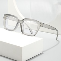 Lunettes optiques carrées unisexes, légères, monture intégrale en PC, verres transparents anti-UV/anti-lumière bleue en polycarbonate, usage quotidien