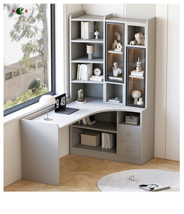 Escritorio de esquina de lujo moderno Escritorio para el hogar Estantería Estudiante integrado Aprendizaje Dormitorio Mesa de computadora - Product Image 4