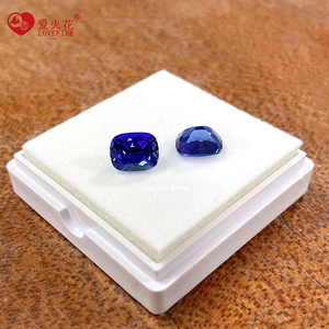 Piedras de zafiro azul real con corte de cojín alargado al por mayor, piedras preciosas sueltas cultivadas en laboratorio, gemas de zafiro azul