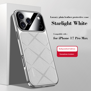 Funda para iPhone 17 Pro Max, Electrochapada, de Cuero Vegano de Lujo, con Cobertura Total, Resistente a Golpes y Huellas Dactilares - Product Image 2