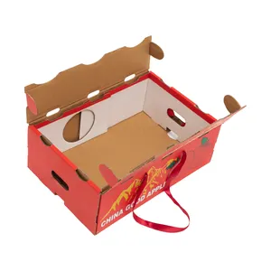 Caja de cartón corrugado de tamaño personalizado, caja de cartón corrugado fuerte para fruta de cereza, caja de papel para la entrega