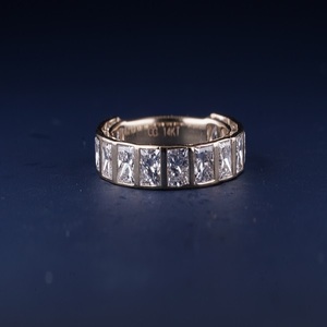 Bague en or massif 14 carats avec diamant synthétique pour femme, bague de fiançailles scintillante avec diamant créé en laboratoire, bijou élégant, cadeau - Product Image 1