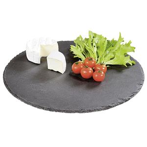 Plateau de service rond en ardoise 30 cm pour la présentation de fromages et de légumes - Product Image 1