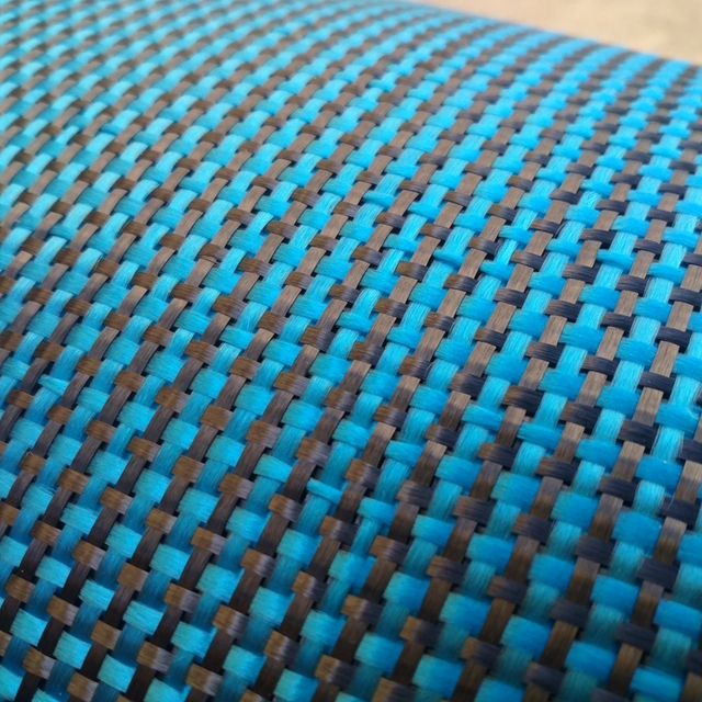 Abrasion-resistant Lake Blue Hybrid Fabrics Aramid Hybrid Fiber Fabric Hybrid Carbon Fiber Fabric