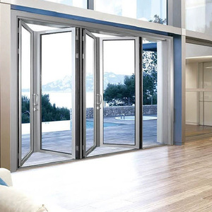 Vente en gros de porte-fenêtre pliante moderne à <span class=keywords><strong>double</strong></span> <span class=keywords><strong>vitrage</strong></span> économe en énergie en aluminium pliante à coupure thermique <span class=keywords><strong>meilleur</strong></span> prix pour l'extérieur - Product Image 2