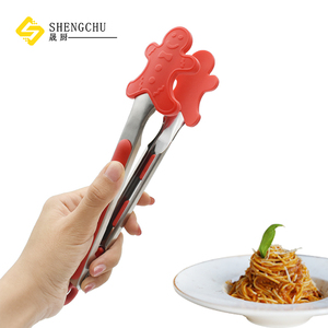 Pinces de cuisine en silicone en forme de bonhommes de pain d'épices, série Noël, pour salade, pain, barbecue extérieur, steak, buffet – Vente en gros - Product Image 4