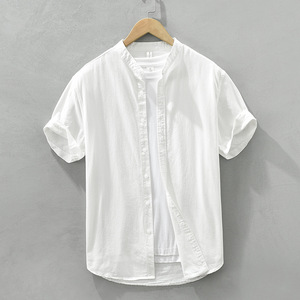 รับผลิตแบบ OEM ODM <span class=keywords><strong>เสื้อ</strong></span>เชิ้ตแขนสั้น<span class=keywords><strong>คอ</strong></span>ตั้งผู้ชาย น้ำหนักเบา เนื้อผ้านุ่มสบายผิว ผลิตจากผ้าฝ้าย 100% เหมาะสำหรับใส่ลำลอง ธุรกิจ หรือใส่ในชีวิตประจำวัน - Product Image 1