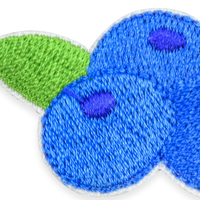 Accessoires de vêtements de mode patchs de myrtilles en stock coudre sur des patchs de broderie à repasser avec logo personnalisé