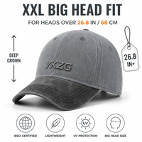 XXL Luxe Grote Baseballpet met Diepe Krans 68cm Oversized Dad Hat 100% Katoen 6-Panel Zilver Koper Gesp Verstelbaar Op Maat