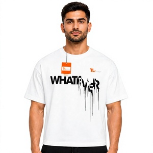 เสื้อยืดโอเวอร์ไซส์ทรงหลวม แขนสั้น คอกลม ผ้าคอตตอนเจอร์ซีย์เนื้อนุ่ม ระบายอากาศได้ดี แห้งเร็ว เป็นมิตรต่อสิ่งแวดล้อม สำหรับผู้ชาย รุ่นพรีเมียม - Product Image 1