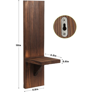 Support mural flottant en bois massif pour bougies, idéal pour les gîtes, hôtels et maisons d'hôtes ; étagère décorative murale pour la maison - Product Image 2