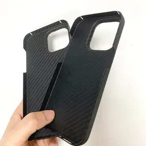 Lightweight Durable Black Aramid Fiber Phone Cover For Cases Iphone 14 Pro Max 14 Plus