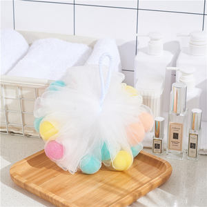 Kustom jaring plastik PE spons mandi Loofah buket pembuat gelembung Scrubber pengelupas kulit pembersih mandi E09 - Product Image 4