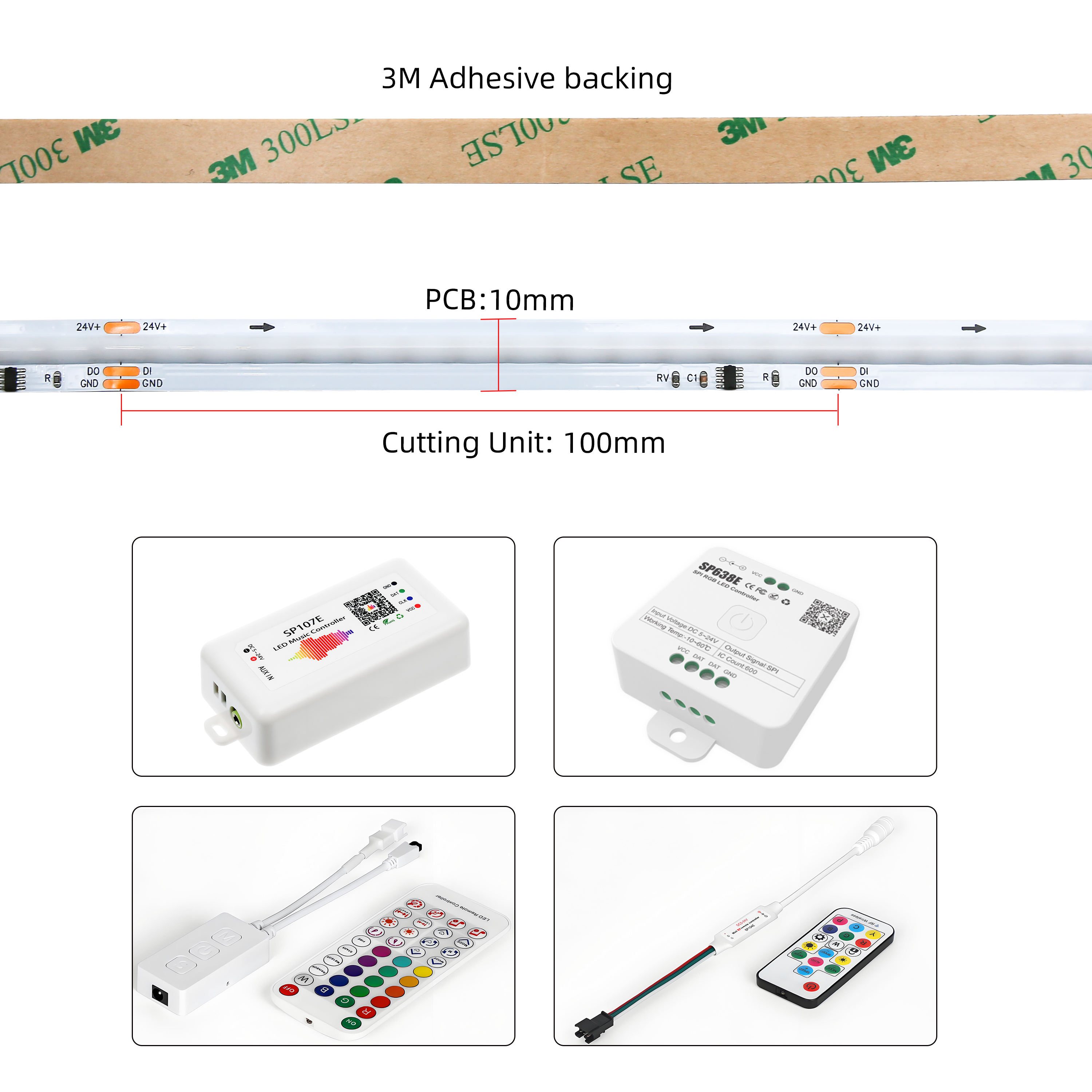 RAYMATES Hot Sell Cob Led Strip 24v Pixel Rgb IC Full Color RGB Digital Addressable 720leds/m UL Flexible COB Light Strip