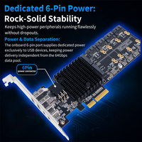 Tarjeta Adaptadora PCIe 4.0 X4 a 4 M.2 NVMe, Chipset B650, 4 SATA 6Gbps, USB-C 20Gbps, Sin Necesidad de Bifurcación, Windows/Linux/macOS