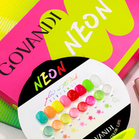 GOVANDI New Summer Night Glow 8 Color High Pigment Neon Gel Polish Set Private Label Wholesale Neon Gel Nail Polish Logo Custom
