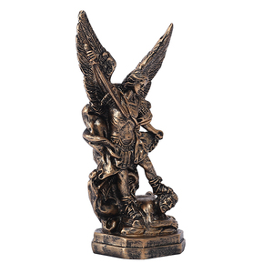 5 pollici bronzo statua di san <span class=keywords><strong>Michael</strong></span> resina angelo decorazione scultura bronzo santo <span class=keywords><strong>Michael</strong></span> su Base figurina regalo religioso - Product Image 6