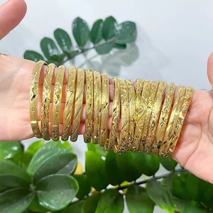 Bracciale rigido in acciaio inossidabile placcato oro di bambù