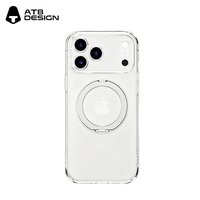 Étui de téléphone magnétique transparent ATB pour iPhone 18 Pro Max, coque de protection antichoc avec support anneau et béquille, Capinha De Celular