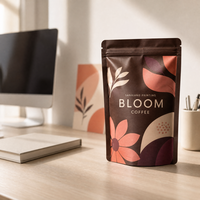 Sachet Doypack Personnalisé Écologique Anti-humidité de Qualité Alimentaire pour Grains de Café, Imprimé en Héliogravure, avec Fermeture Ziplock et Dégazage