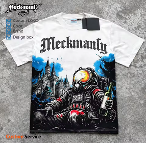 Custom High T-Shirts Water Style Men's Oversized Summer Washed <b>Tee</b> Short Sleeve Streetwear Casual <b>Tee</b> - Product Image 3